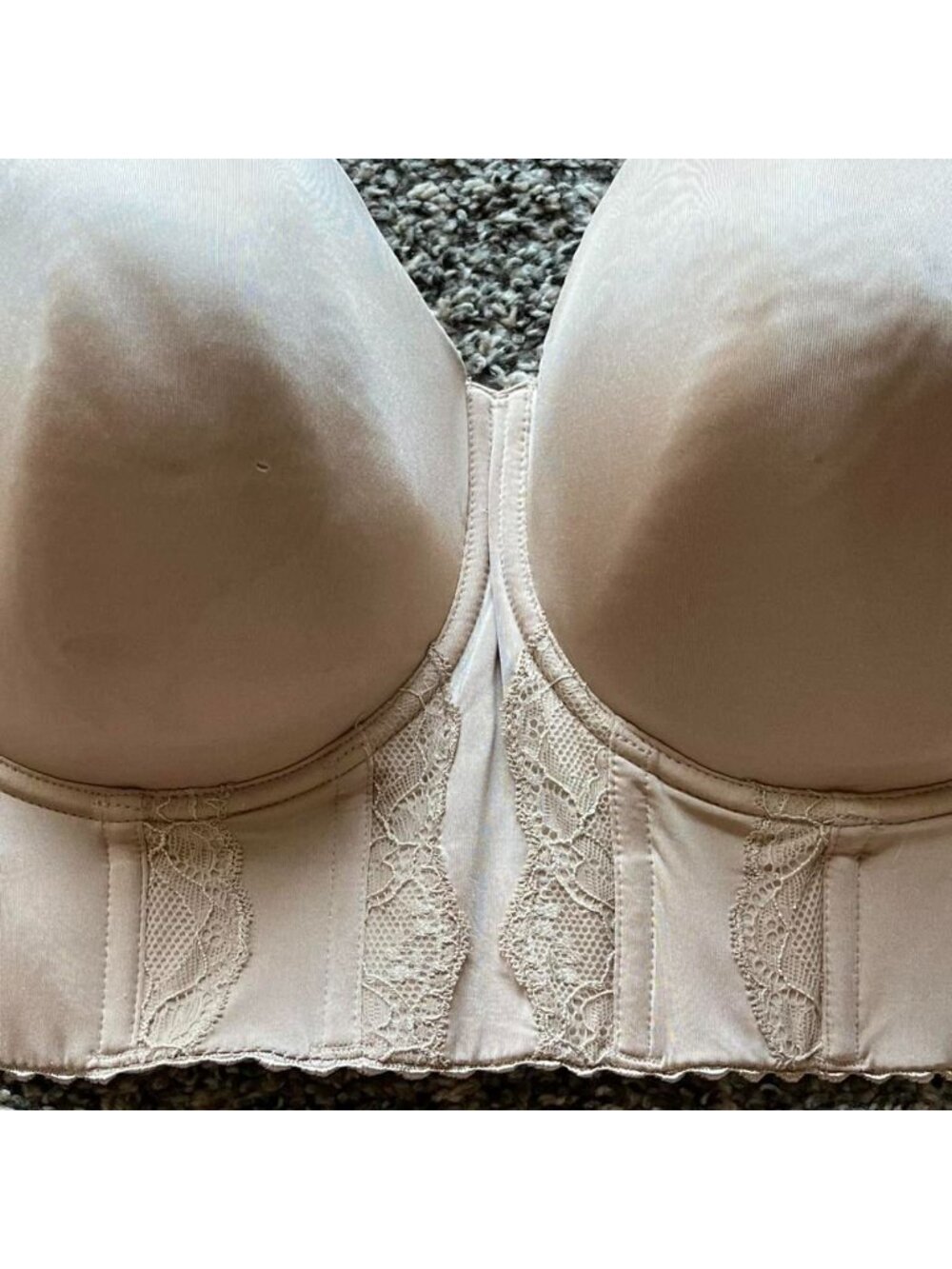Parfait Tan Bra Corset Size 40F Body Contour Feminine Supportive Lace Trim - Picture 2 of 7